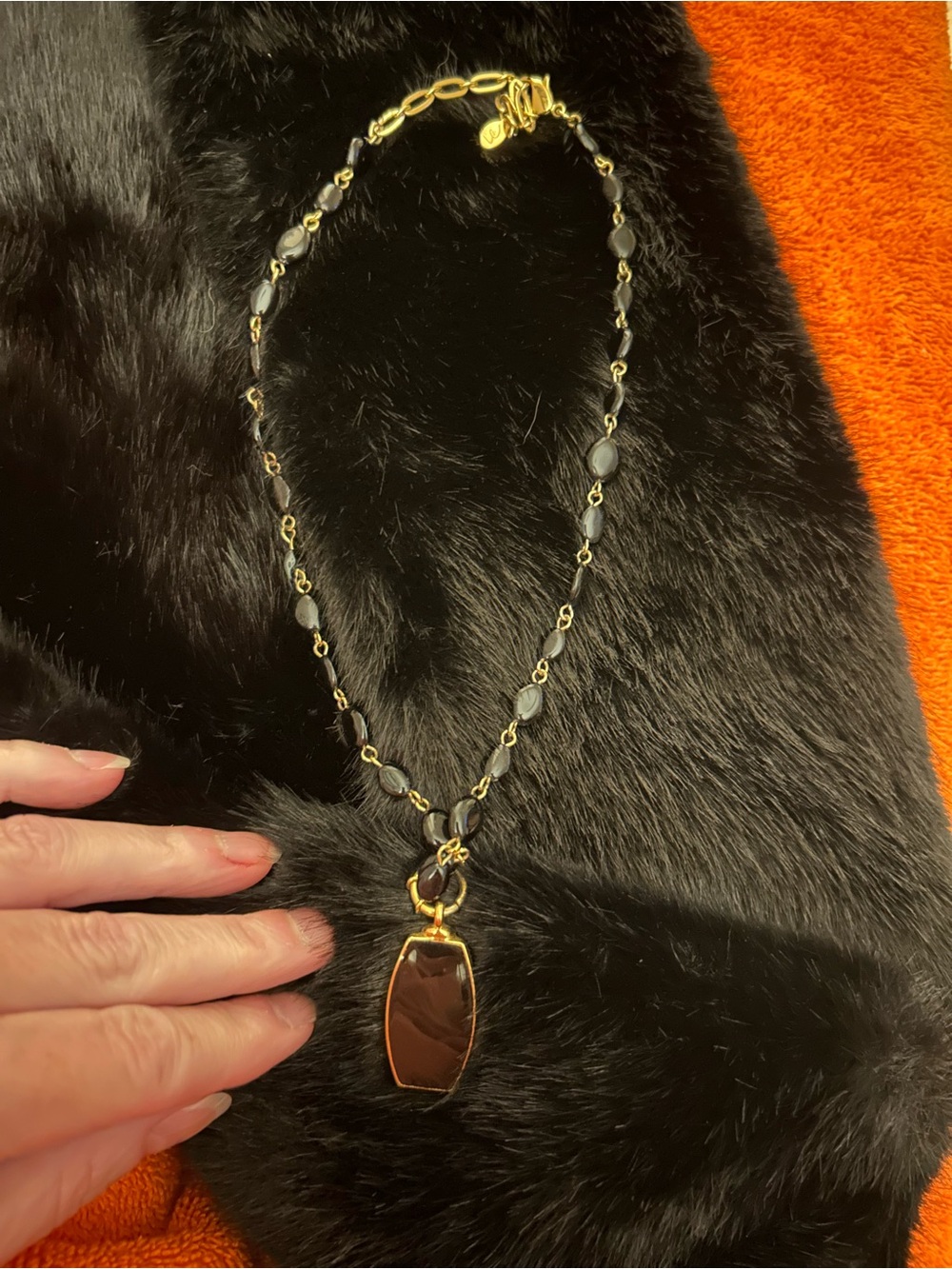 Gold-Tone Black Beaded Pendant Necklace - Women Jewelry Liz Claiborne